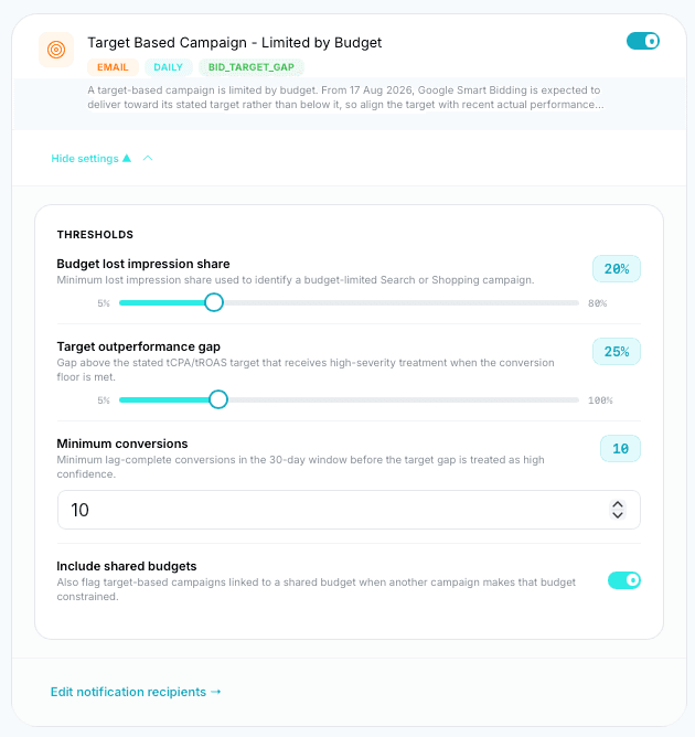 v1.09 — Ready for Google's Smart Bidding Change